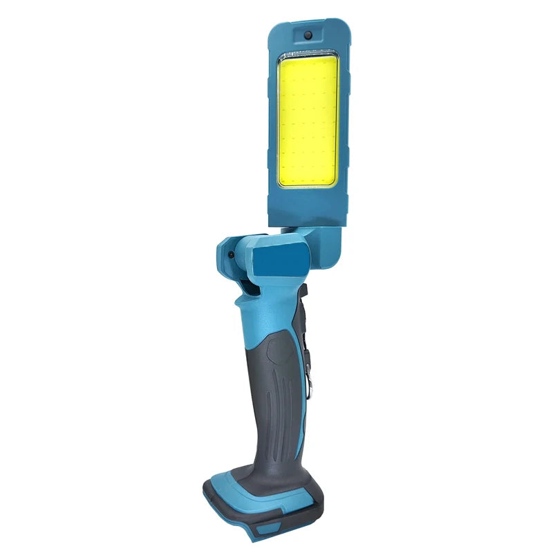 lampe torche led portable rechargeable bleu gris moderne poignée ergonomique abs travaux
