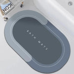 tapis bain gris vert moderne minimaliste lavable main machine usage maison salle bain