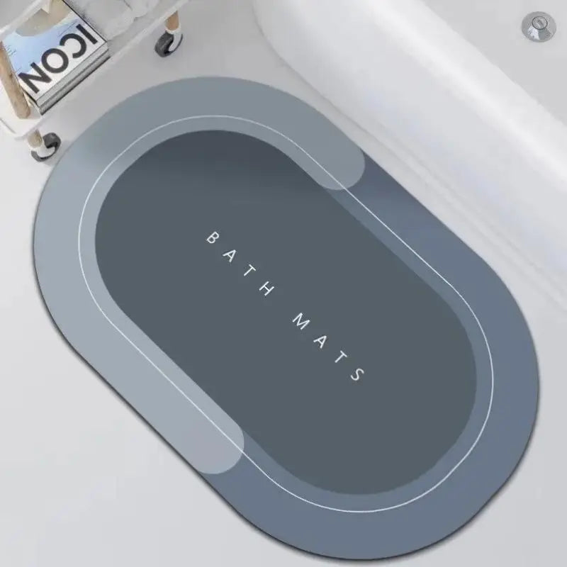 tapis bain gris vert moderne minimaliste lavable main machine usage maison salle bain