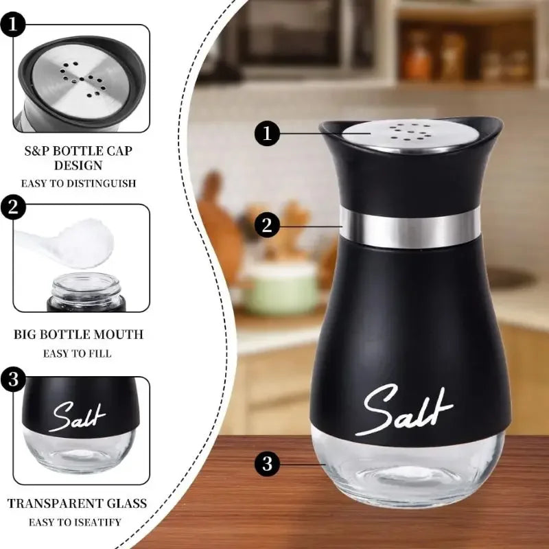 pots sel poivre verre transparent moderne minimaliste respectueux environnement stockage épices deux pièces