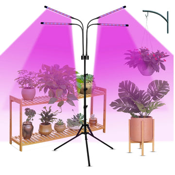 lampe led croissance plante intérieure usb réglable bouton variateur clips moderne noire aluminium