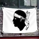 drapeau corse tête masculine foulard graphique noir blanc intérieur extérieur decoration chambre salon