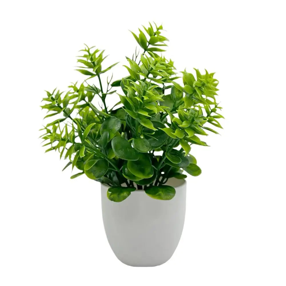 plantes artificielles herbes feuilles vertes pots blancs décoration intérieure moderne minimaliste
