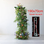 décoration murale bouquet fleurs artificielles roses blanches jaunes bleues feuilles vertes mariage fête événement