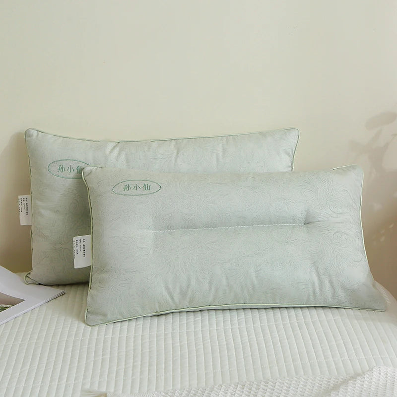 oreiller coton vert clair moderne 30x50cm uni antibactérien lit chambre decoration