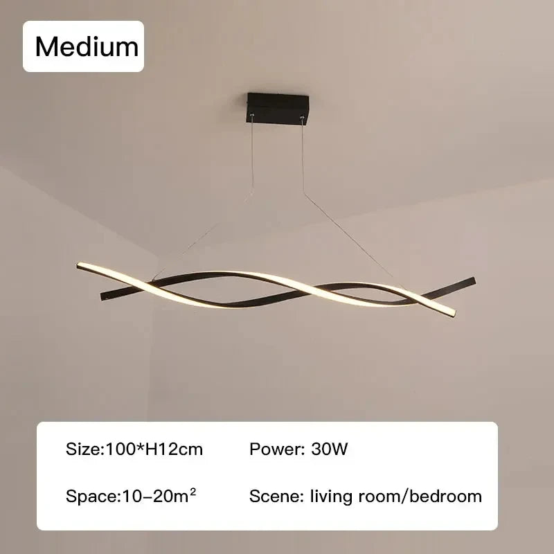 suspension lumineuse moderne pendentif led ondulé blanc doré gris réglable