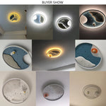 plafonnier led moderne blanc bleu nuit lune étoiles designintérieur lumière chambre enfants