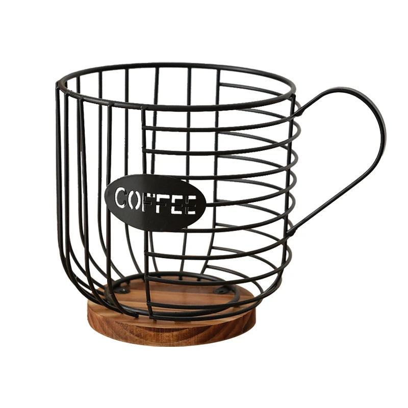 cage moderne métal noir doré grille capsules cuillère.storage organisateur respectueux environnement
