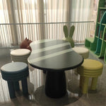 tabouret moderne minimaliste bois couleur gris contemporain salon decoration autonome