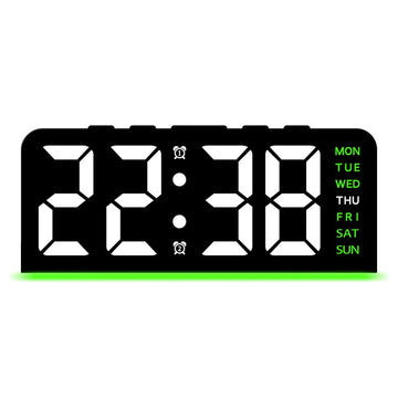 horloge numérique moderne affichage LED couleur noir blanc bleu rose