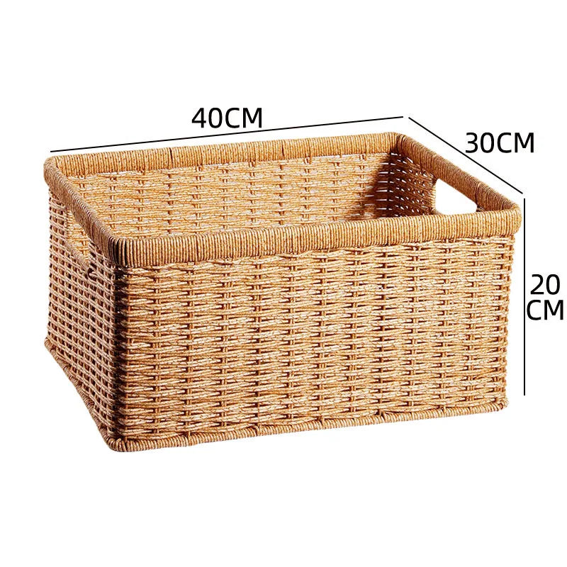 panier tressé naturel poignées bois rangement traditionnel respectueux environnement dimension 37x26cm
