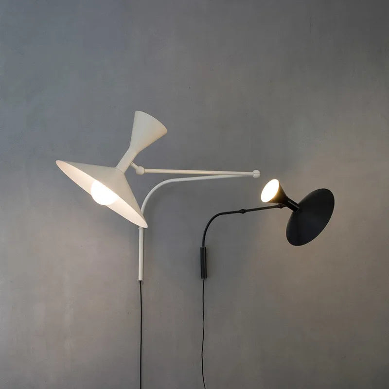 applique murale blanche moderne lampe conique fixée mur éclairage intérieur salon chambre