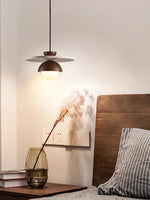 suspension lumineuse bois moderne minimaliste marron clair chambre salon restaurant couloir étude
