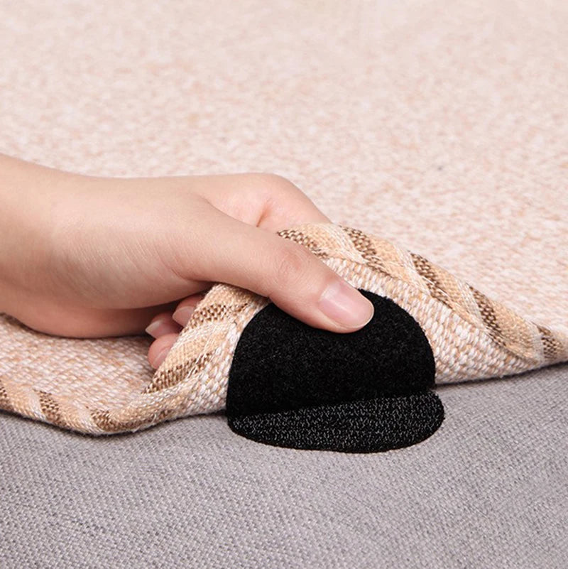 adhésifs antislip velcro antidérapants réutilisables noir blanc salle bain sécurité écologiques trapèze forme