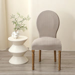 housse chaise tissée motifs géométriques beige moderne protection salon mariage