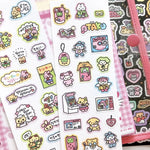 stickers kawaii multicolores dessins animés adhésifs mignons thème cuisine jeux vidéo halloween