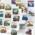 autocollants voyage paysages urbains naturels illustrations monumens adhésifs étanches collection stickers voyages