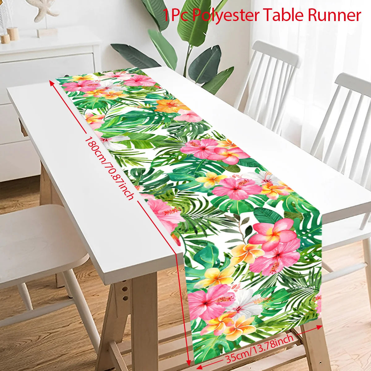 nappe table fête tropicale fleurs feuilles modernes couleurs vives opaque enfants anniversaire