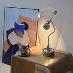 lampe table led transparente moderne minimaliste interrupteur tactile base métal chromé
