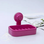 porte savon moderne plastique noir système succion salle bain