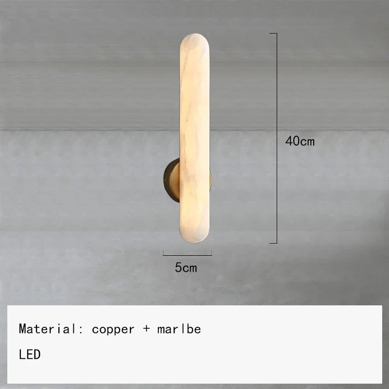 lampe murale moderne marbre blanc interrupteur câbles 4000K 3000K cuisine chambre entrée