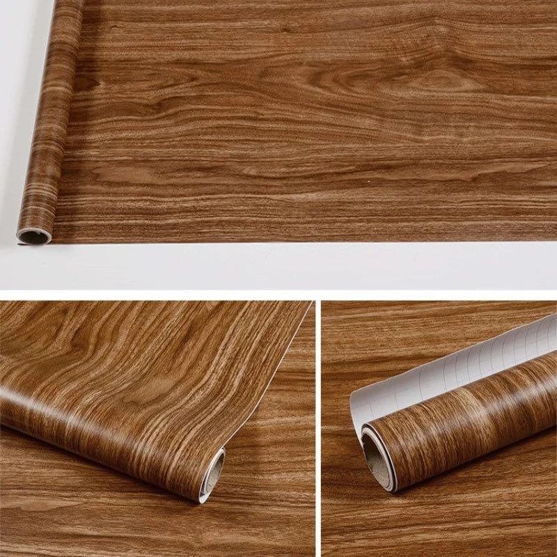 papier peint bois moderne adhésif beige brun rouge gris opacité décoration meubles salon chambre
