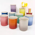 organisateur cuisine pot ustensiles rouge orange jaune bleu rose ombre douce classique rustique réutilisable