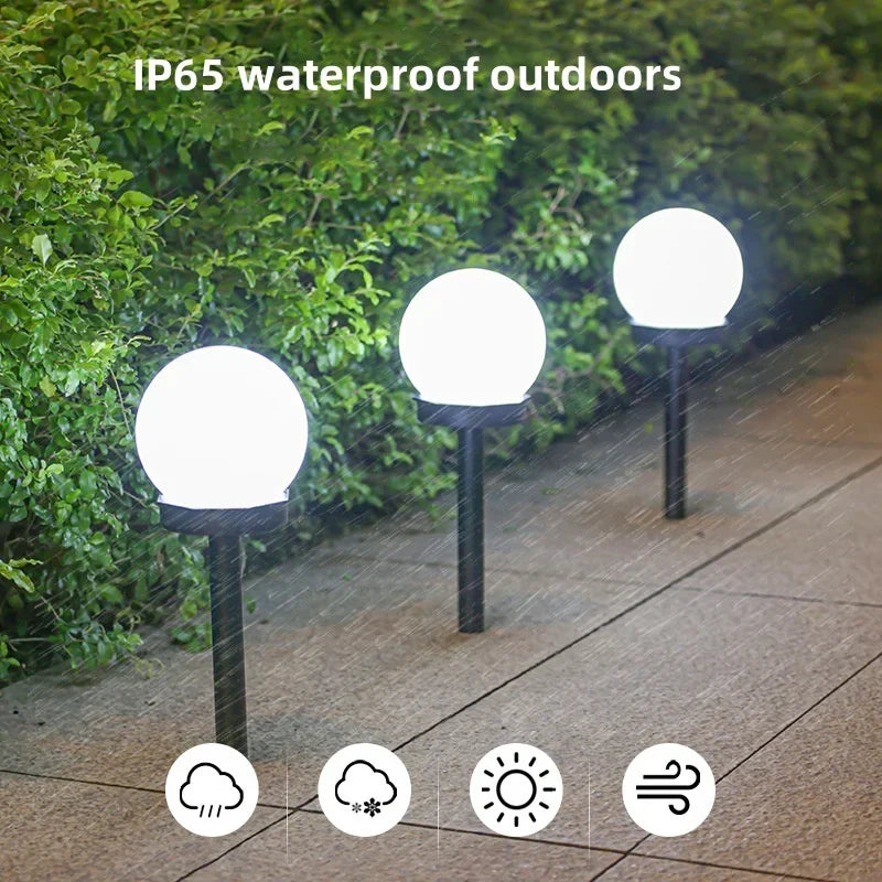 lumière solaire blanche moderne sphérique autoinstallation extérieure jardin décoration festiveextérieur led ip65 étanche
