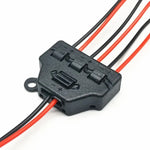 splitter câbles électrique ports noir câbles rouges fixations pratiques domestiques led