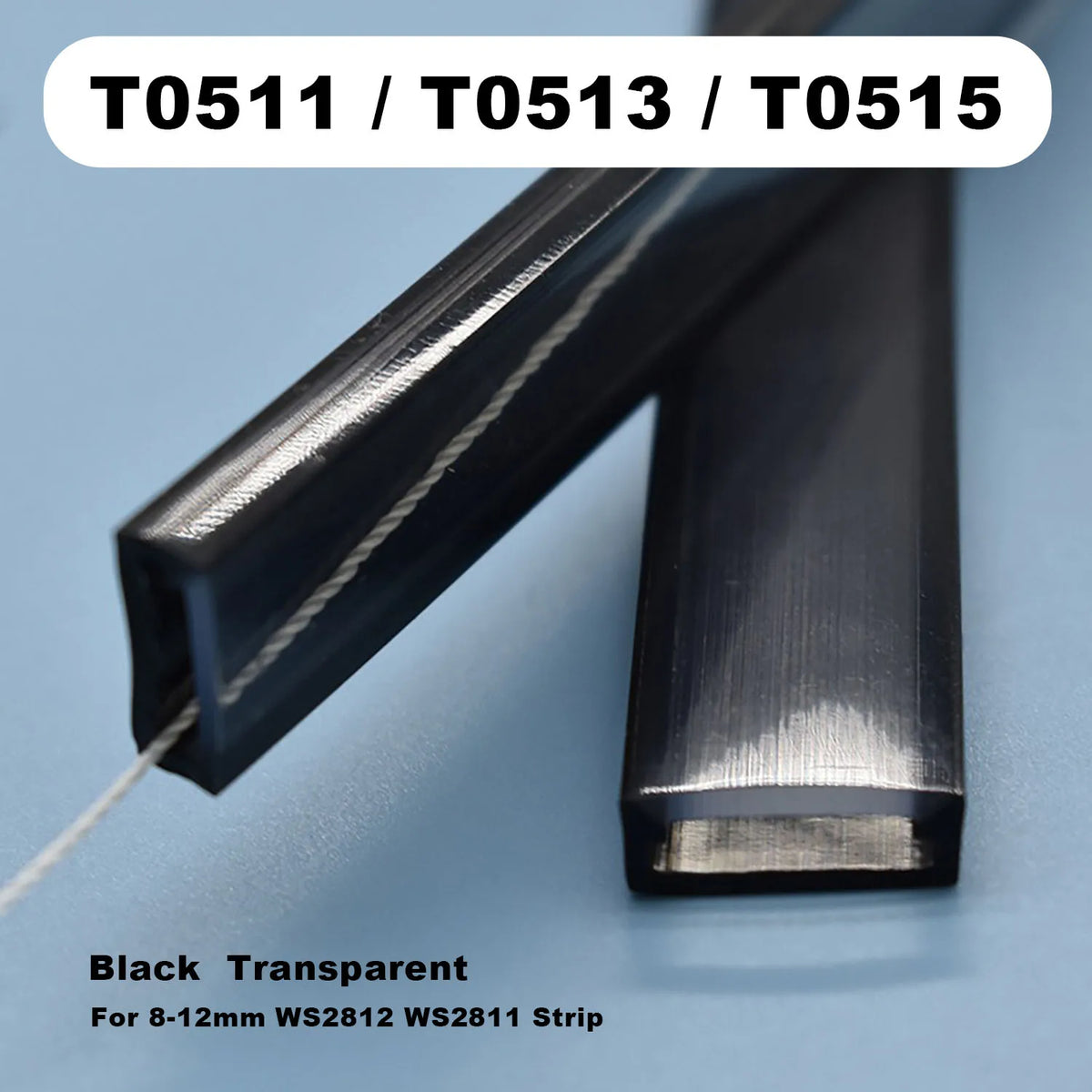 tube silicone noir transparent ruban led ws2811 ws2812 protection étanche adhésif