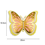 autocollant mur papillon 3d relief artisanal rose blanc doré maison festival mariage