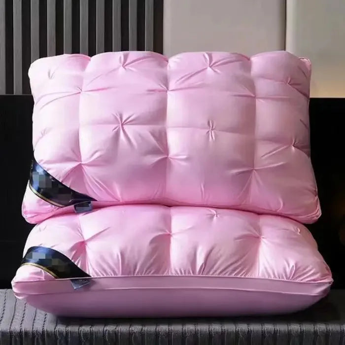 oreiller fleur torsadée velours polyester coton plis modernes gris blanc rose bleu fixations DOWNQUILT