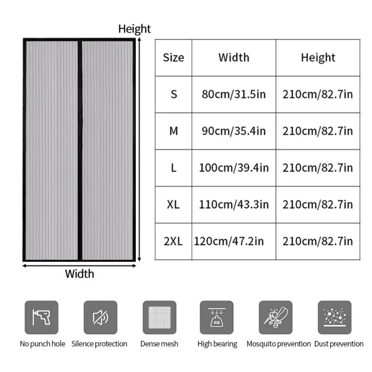 rideau porte magnétique noir blanc maille dense protection anti moustiques sans trous silencieux moderne
