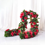 guirlande artificielle roses vigne feuilles vertes extérieur mariage anniversaire décoration romantique 220cm