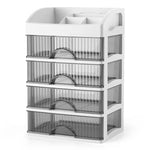 boîte rangement blanc tiroirs glissants cosmétiques multifonction moderne transparent compartments organisateur maquillage