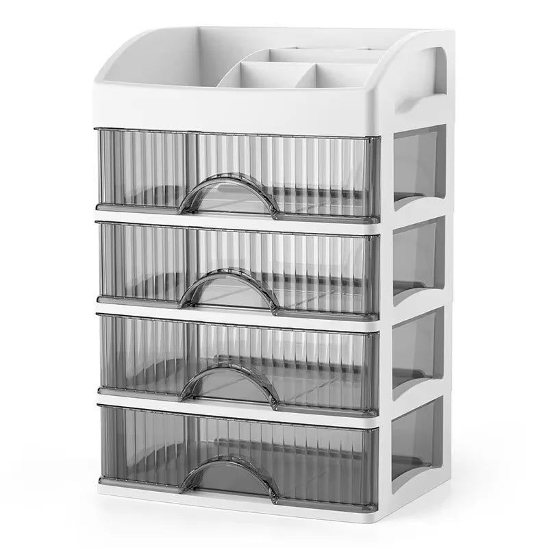boîte rangement blanc tiroirs glissants cosmétiques multifonction moderne transparent compartments organisateur maquillage