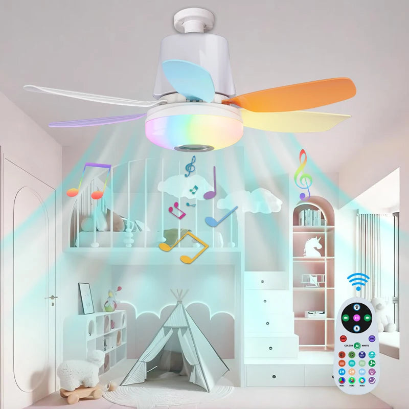 ventilateur led télécommande luminosité minuterie moderne noir bois naturel minimaliste