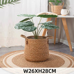paniers rangement rotin marron clair tressé réutilisables pliables boho chic 20 25 30cm