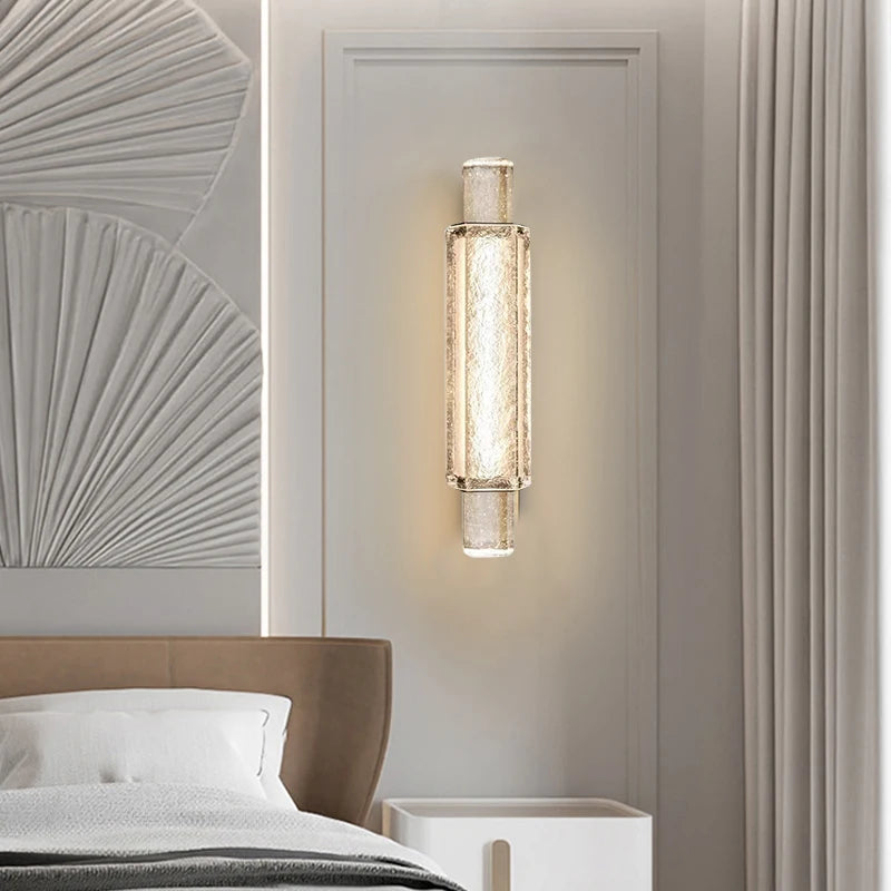 lampe murale moderne dorée transparente éclairage chambre salon led autonome flux lumineux élevé