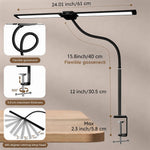 lampe led double tête clip noir blanc moderne interrupteur tactileflux lumineux réglableusb
