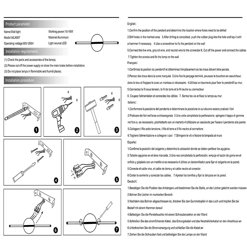 Éclairage blanc chaud de l'applique murale LED