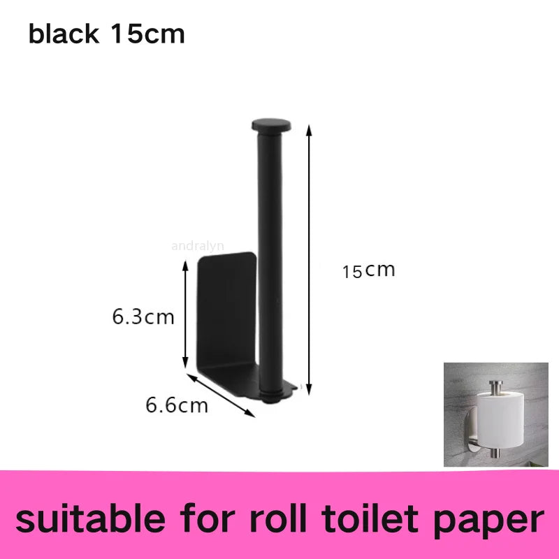 porte serviettes porte papier toilettique acier inoxydable réutilisable moderne clips crochets noir multifonctionnel sans