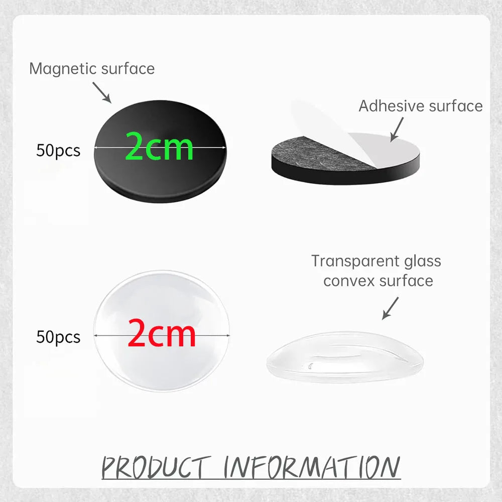 magnets décoratifs diy réfrigérateur transparents noirs motifs colorés fleurs étoiles globe terrestre texturés lisses