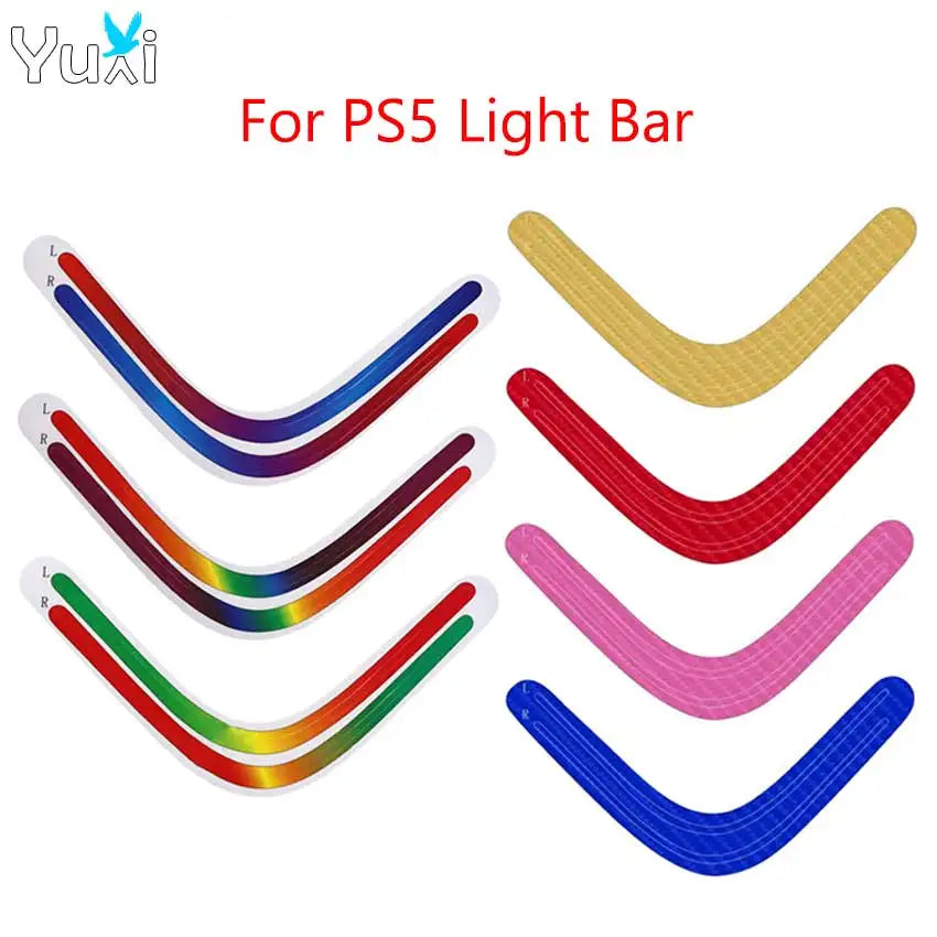 cache lumière ps5 adhésif or rouge rose bleu rayures colorées moderne plastique