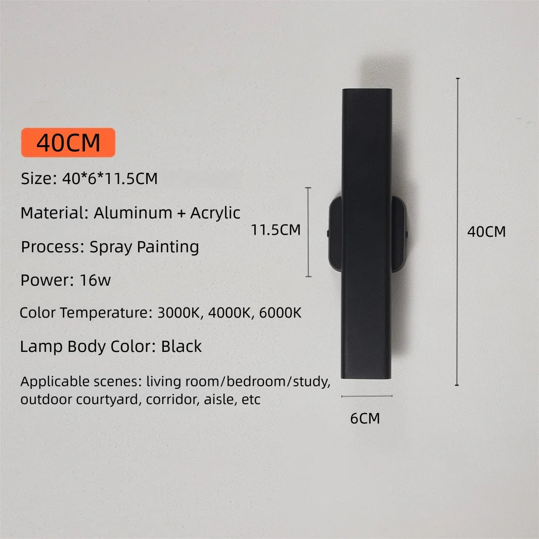 applique murale moderne aluminium noir ip65 2492000lm led 85265vextérieur