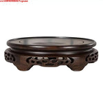 support vase bois sculpté socle plante décoratif classique marron foncé pot fleurs intérieur