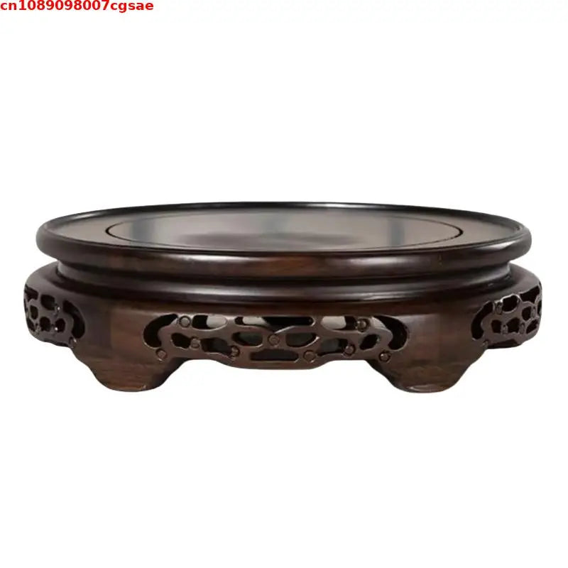 support vase bois sculpté socle plante décoratif classique marron foncé pot fleurs intérieur
