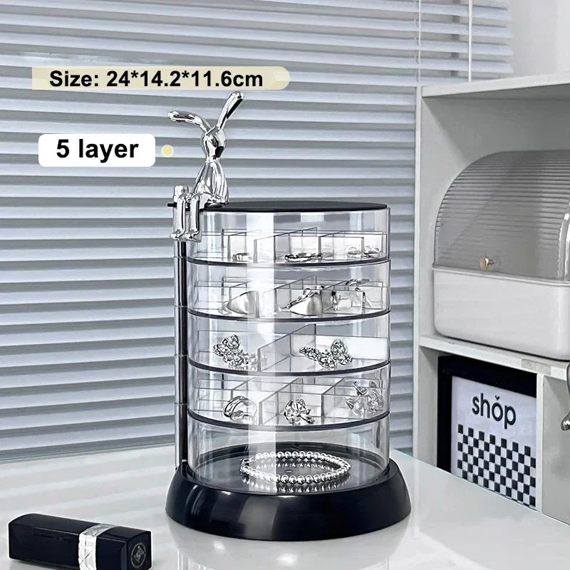 boîte bijoux transparente moderne couches portable organisation rangement maquillage acrylique