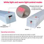 veilleuse led rechargeable détecteur mouvement adhésif blanc blanc chaud moderne port usb type