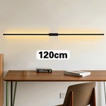 lampe led moderne fixée mur 120cm aluminium noir contemporaine chambre salon étude